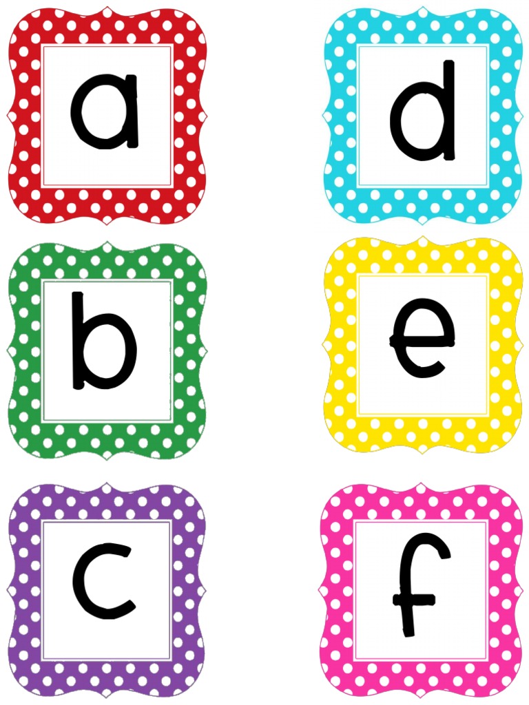 multi polka dot letters