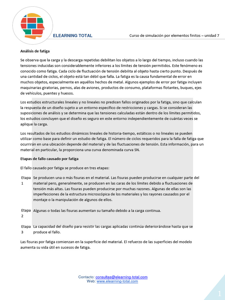 Análisis de Fatiga en Materiales | PDF | Fatiga (material) | Método de ...