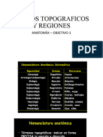 PP - Anatomía Objetivo 1 - PLANOS TOPOGRAFICOS Y REGIONES