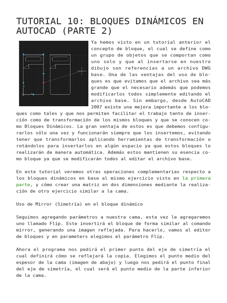 Tutorial 10 - Bloques Dinámicos en Autocad (Parte 2) | PDF | Matriz ...