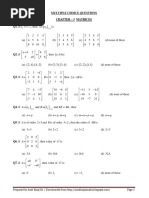 CH 3 Matrices Multiple Choice Questions With Answers