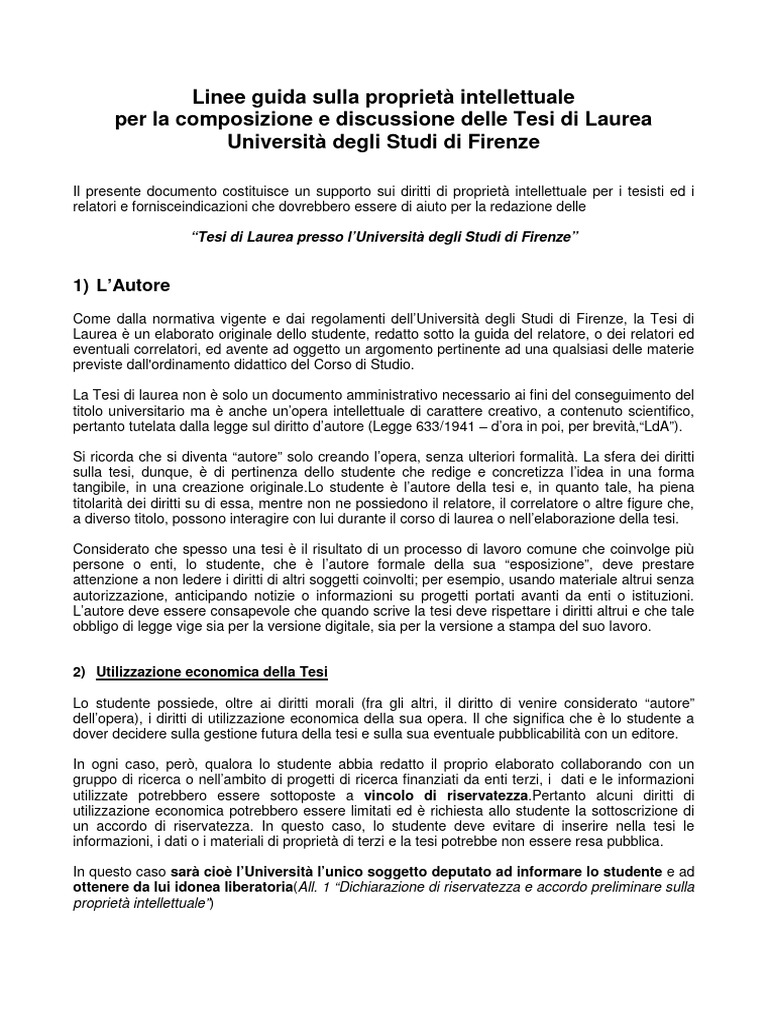 Linee Guida Tesi | PDF