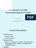 Intro and Child Psycho Pathology