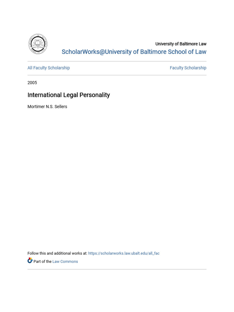 International Legal Personality | PDF | International Law | Rights
