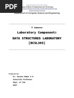 Laboratory Component: Data Structures Laboratory (BCSL305) : Department of Computer Science and Engineering