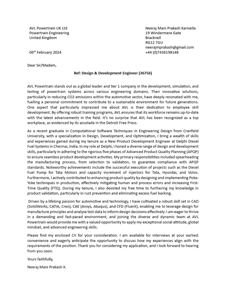 AVL Powertrain UK Ltd | PDF | Engineering