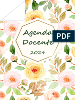 Agenda Docente 2024 Floral Amarilla y Rosa