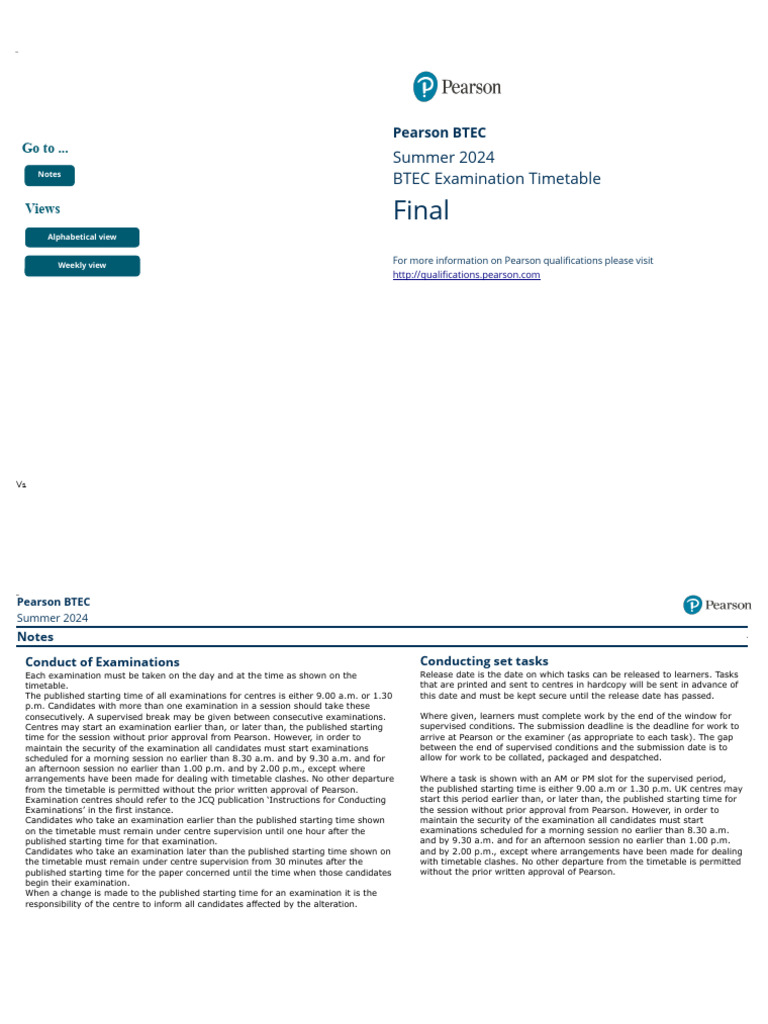 Btec Summer2024 Final Timetable 3 | PDF | Science | Behavior