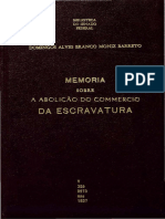 BARRETO, Domingos Alves Branco Moniz. Memoria Sobre A Abolição Do Commercio Da Escravatura - 1837