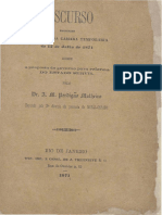 MALHEIRO, Agostinho Marques Perdigão. Discurso Sobre A Proposta Do Governo para Reforma Do Estado Servil 1871