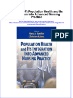 Population Health and Its Integration Into Advanced Nursing Practice Full Chapter