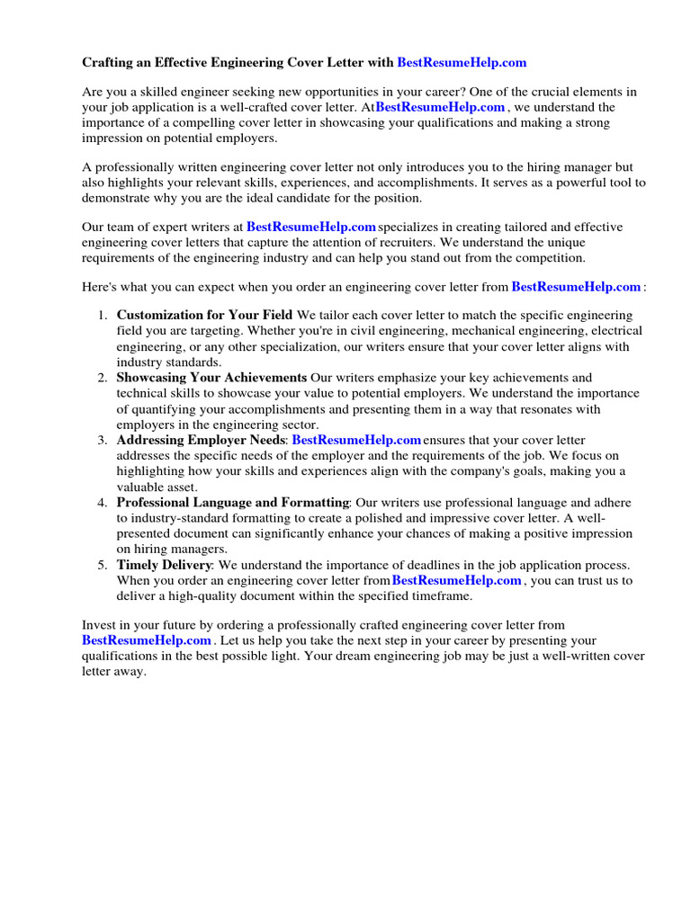 Effective Engineering Cover Letter Guide | PDF | Résumé | Engineering