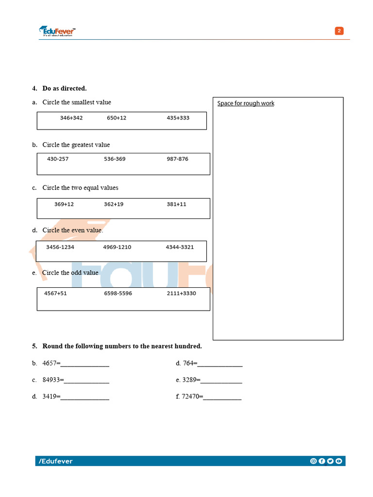 Class 3 Math Sample Paper 12 Pdf Numbers Mathematics
