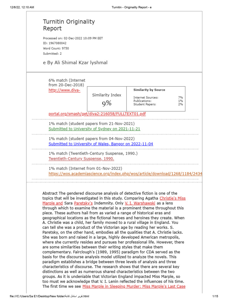 Turnitin originality report e pdf gender gender studies