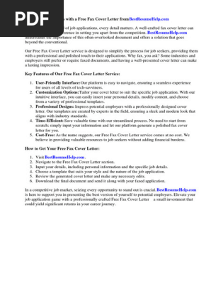 Free Fax Cover Letter Examples