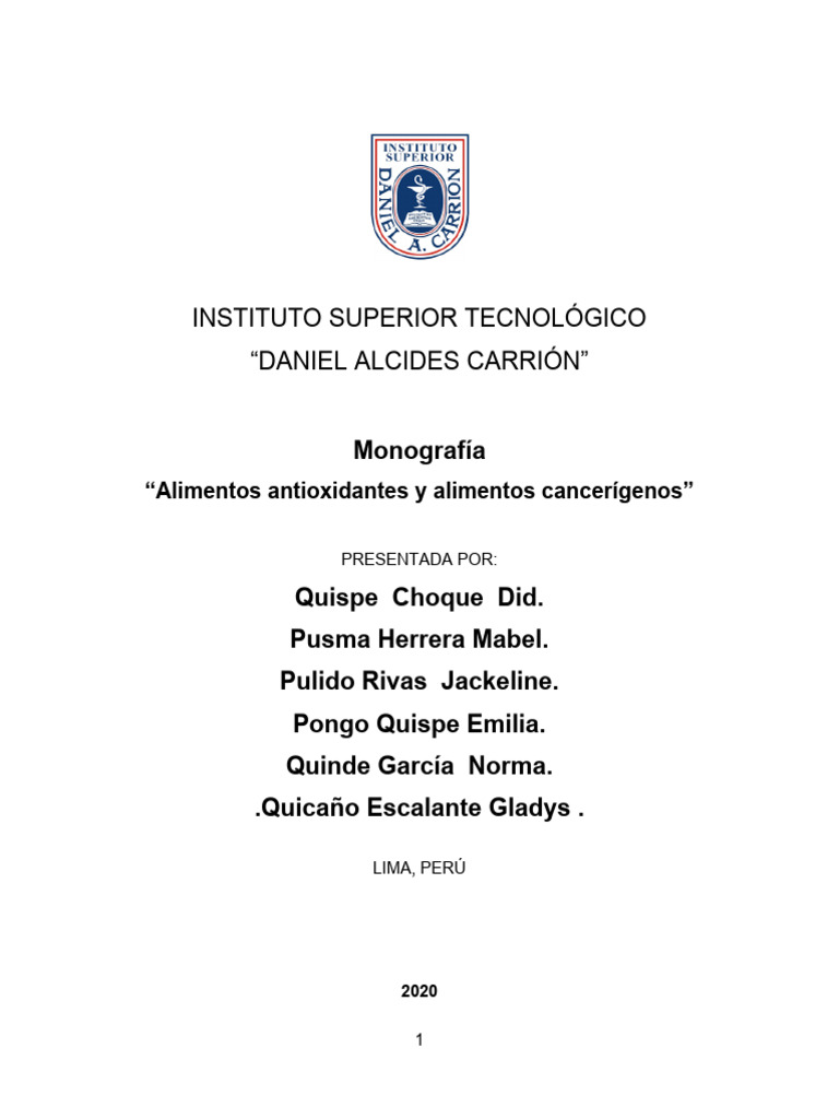 Alimentos Antioxidantes y Alimentos Cancerígenos1 PDF Antioxidante