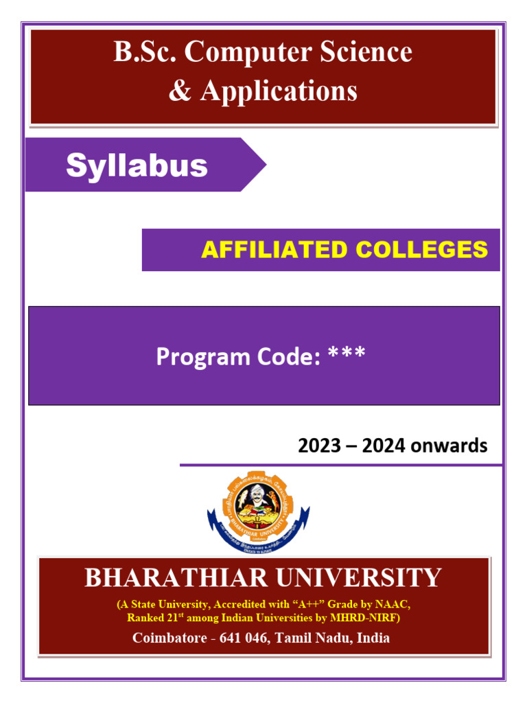 B.Sc. Computer Science Syllabus 2023-24 | PDF | Method (Computer ...