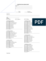 Construction Logbook Sheet