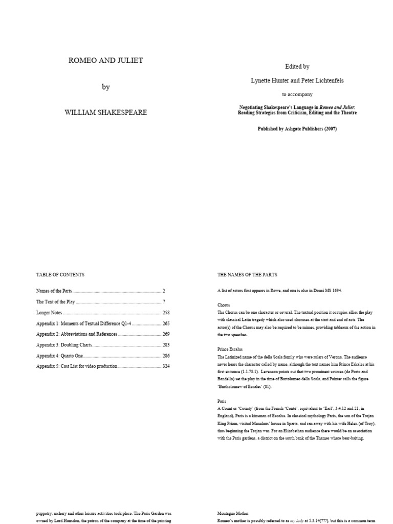 Romeo and Juliet Critical Edition | PDF