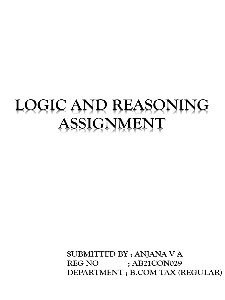 Logic assignment anjana v a pdf logical expressions logical