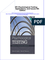 Psychological Testing Principles Applications and Issues 9Th Edition Full Chapter