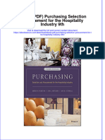 Purchasing Selection Procurement For The Hospitality Industry 9Th Full Chapter