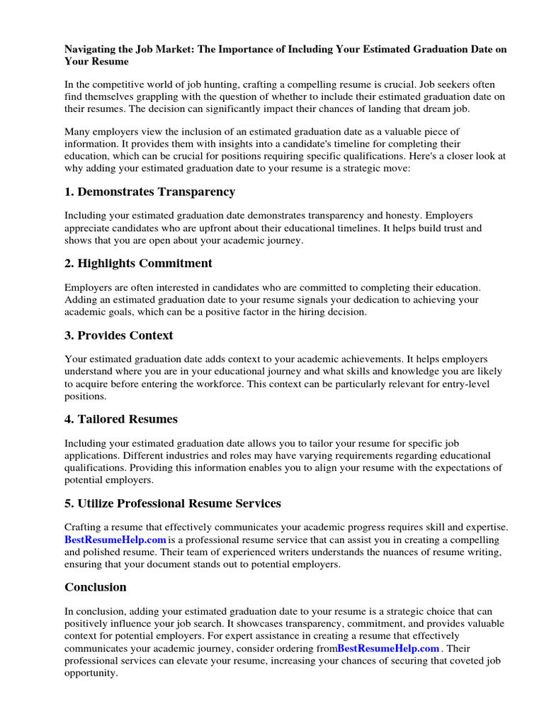 Estimated Graduation Date On Resume | PDF | Résumé