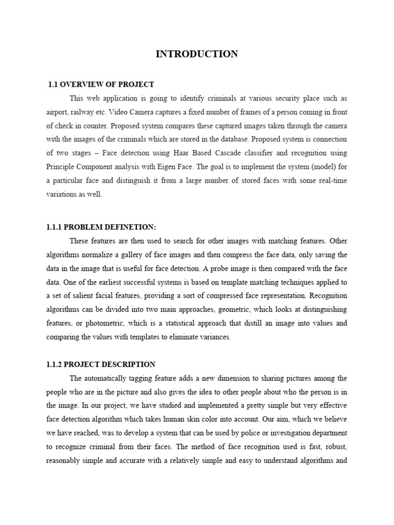 Ecrime identification using face matching based using php pdf php
