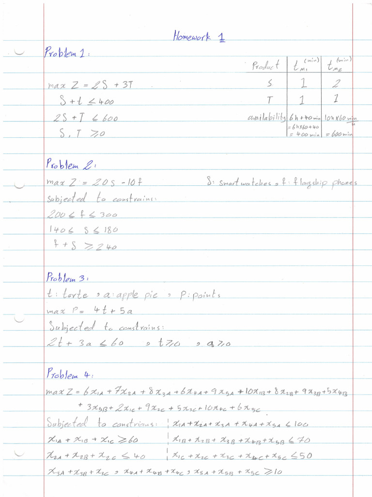 HW1 - Operations Research | PDF