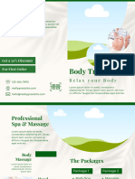 White and Green Elegant Relax Your Body Bi-Fold Brochure