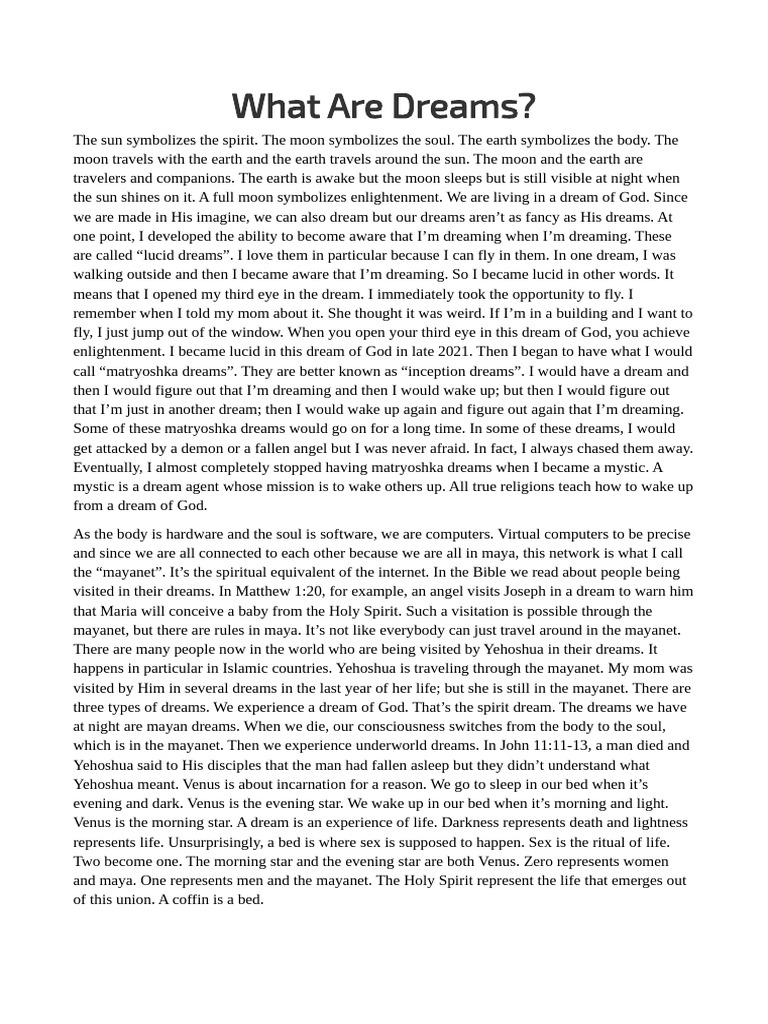 What Are Dreams? | PDF | Dream | Fallen Angels