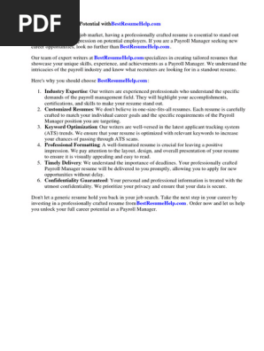 Payroll Manager Resume