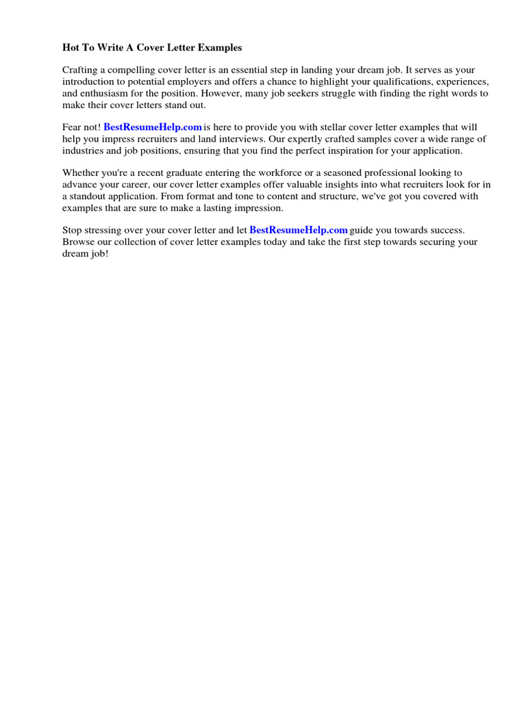 Cover Letter Writing Tips & Examples | PDF | Résumé | Recruitment