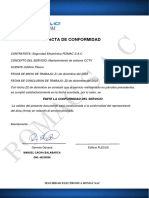 Acta de Conformidad Mantenimiento CCTV - Plexus