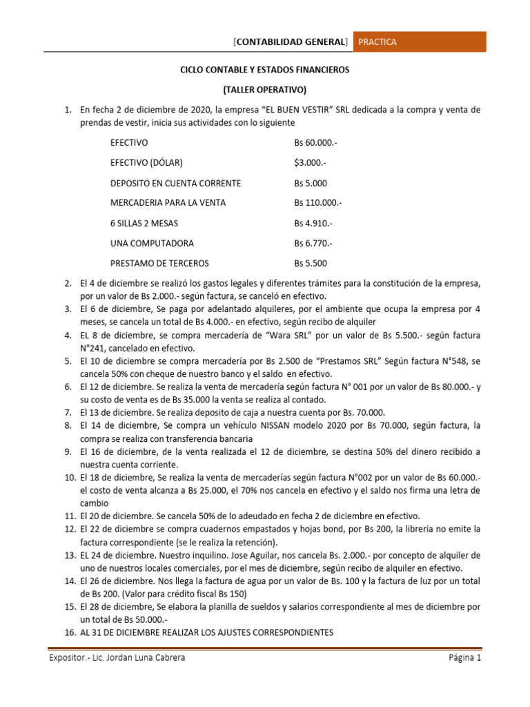 Practica 1 De Contabilidad General Pdf