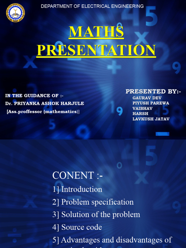 Maths PRESENTATION | PDF