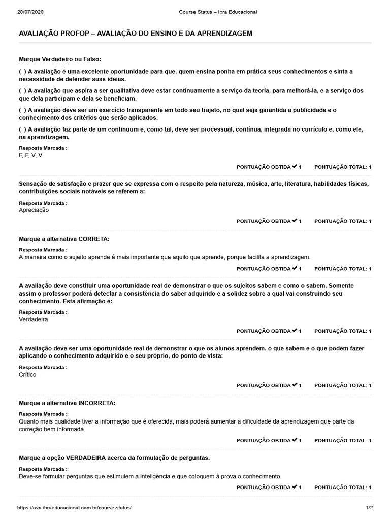 Avaliação do Ensino e Aprendizagem | PDF | Aprendizado | Conhecimento