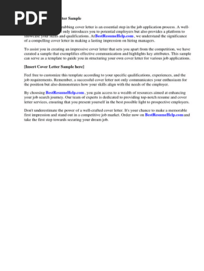 Impressive Cover Letter Sample