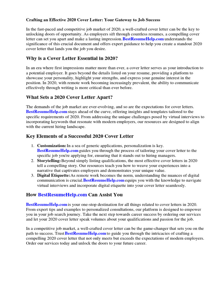 2020 Cover Letter | PDF | Résumé | Recruitment