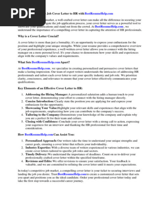 Job Cover Letter to Hr