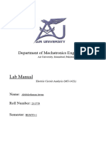 Lab Manual: Department of Mechatronics Engineering