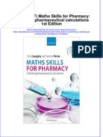 Maths Skills For Pharmacy Unlocking Pharmaceutical Calculations 1St Edition Full Chapter