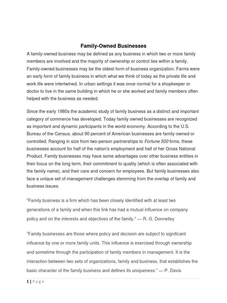 Family Business Dynamics and Benefits | PDF | Employment | Leadership
