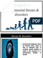 LESSON 3 Developmental Threats and Disorders