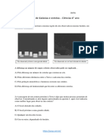 Exercício de Galáxias e Estrelas Ciências 6° Ano