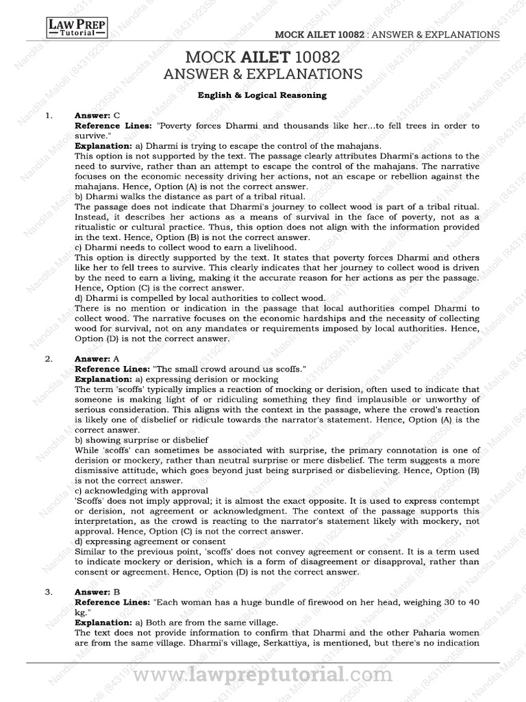 Mock 10082 Answers & Explanation | PDF