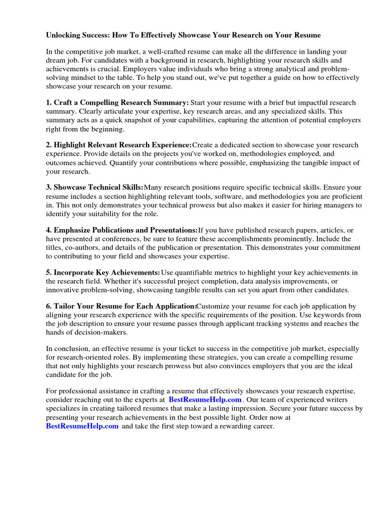 HOW TO PUT RESEARCH PAPERS IN RESUME intelligence overview