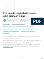 Frecuencia Respiratoria Normal para Adultos y Niños