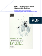 The Modern Law of Evidence 13Th Edition Full Chapter