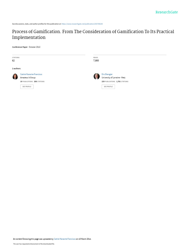 Process Of Gamification Pdf Human Computer Interaction Motivation